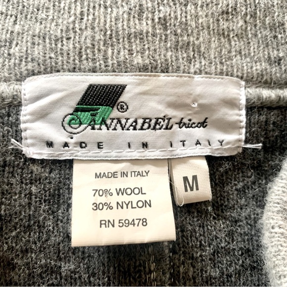 Gray Wool Annabel Tricot Cardigan Sweater - Picture 2 of 4